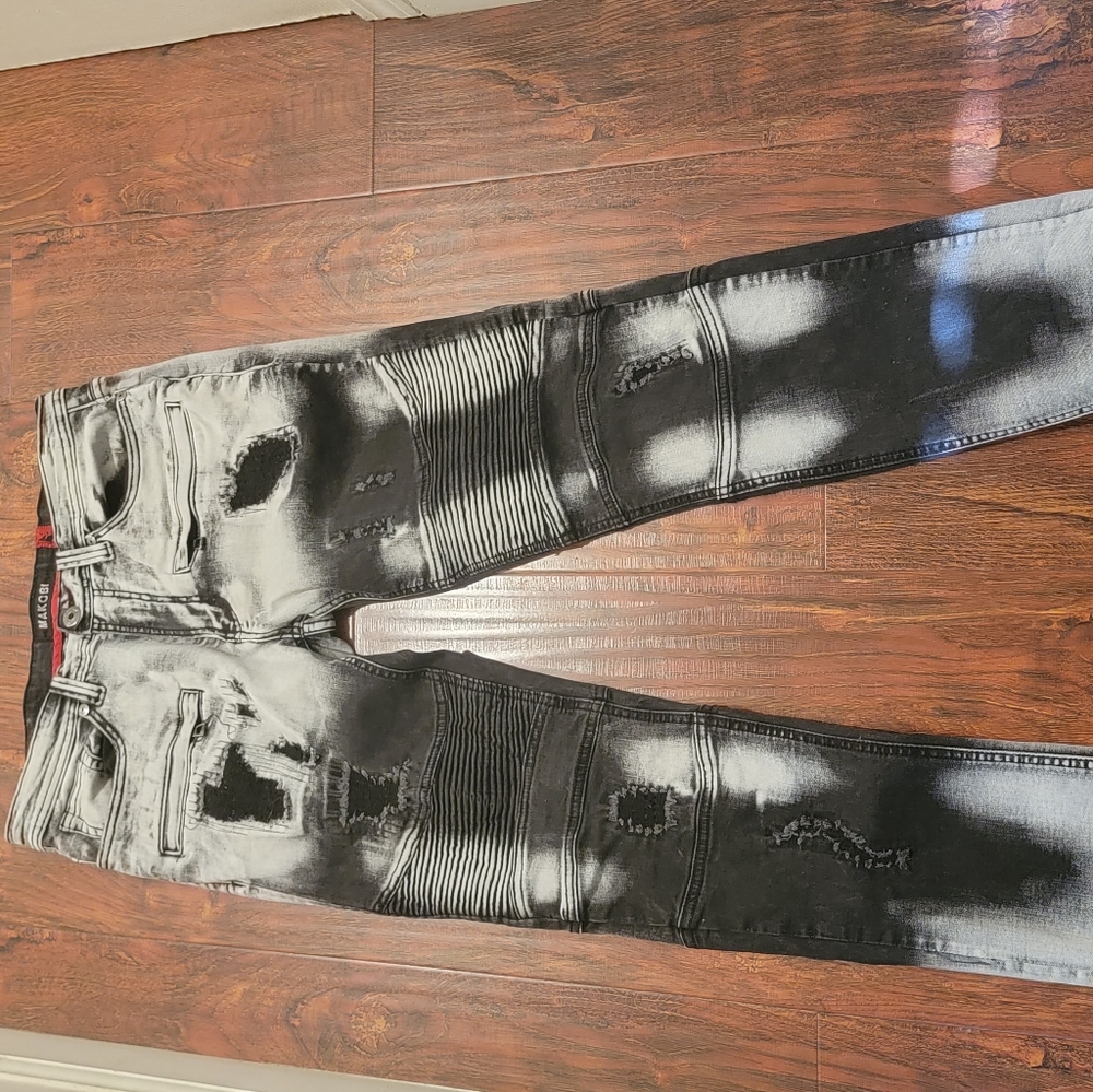 Makobi designer jeans 34/32 gray and black